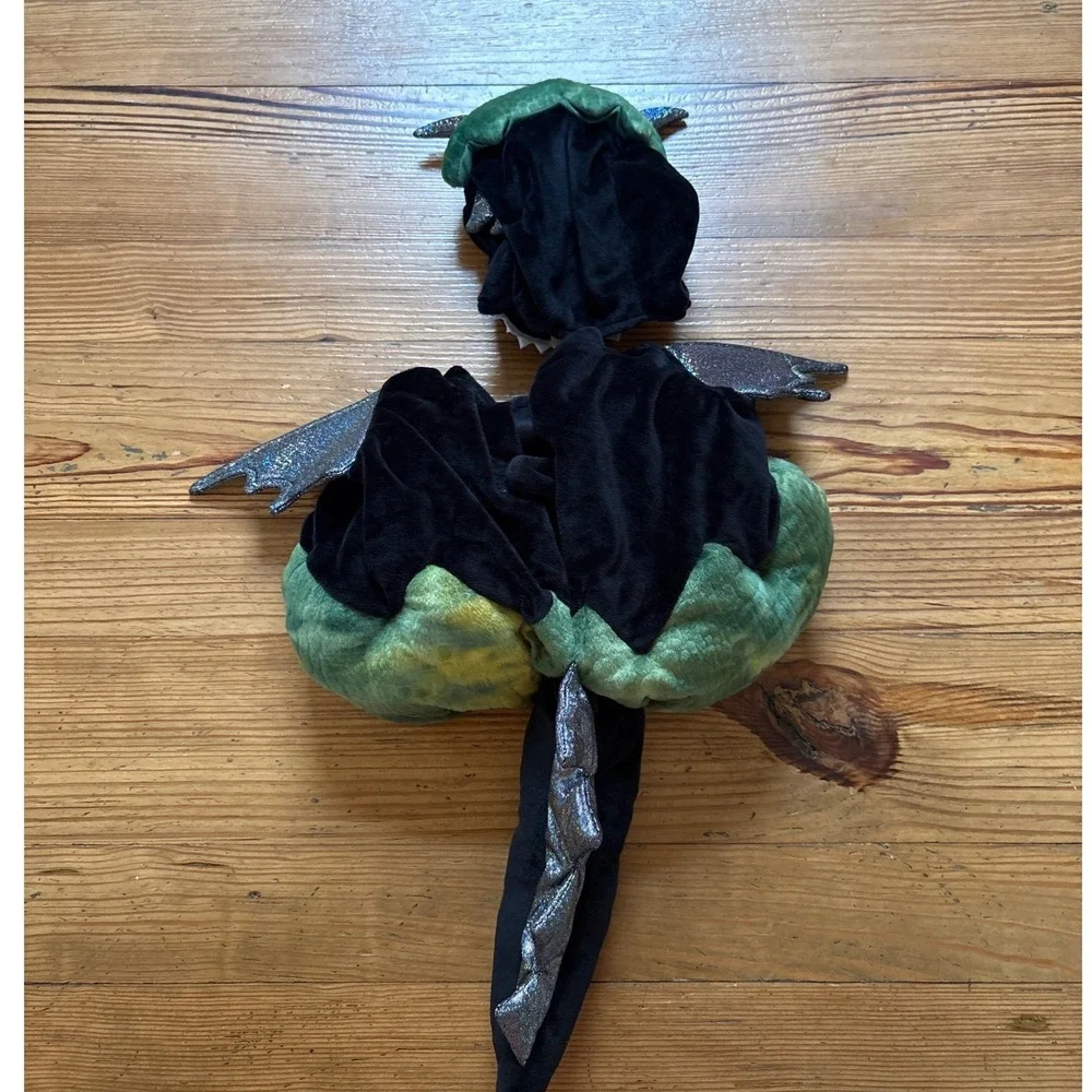 Spirit Halloween Dragon Costume Baby Green Black Silver Excellent SIZE 0-6M - Picture 5 of 5